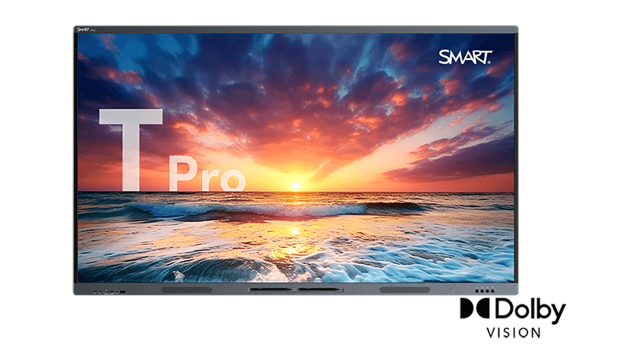 SMART Board T Pro series interactive display with Dolby Vision logo