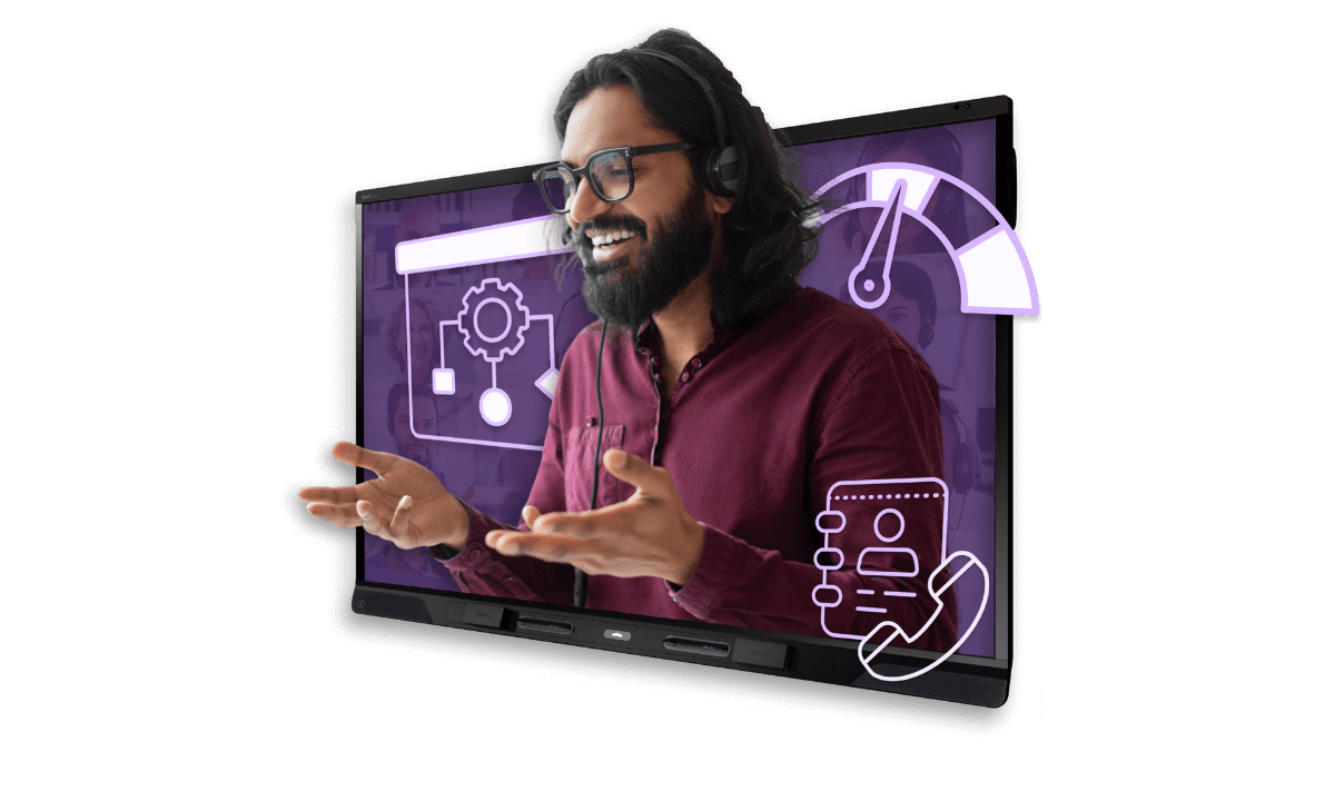 SMART support staff inset with a SMART Board